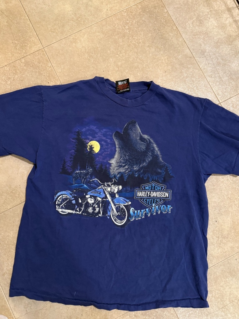 1987 Harley Davidson survivor wolf t-shirt